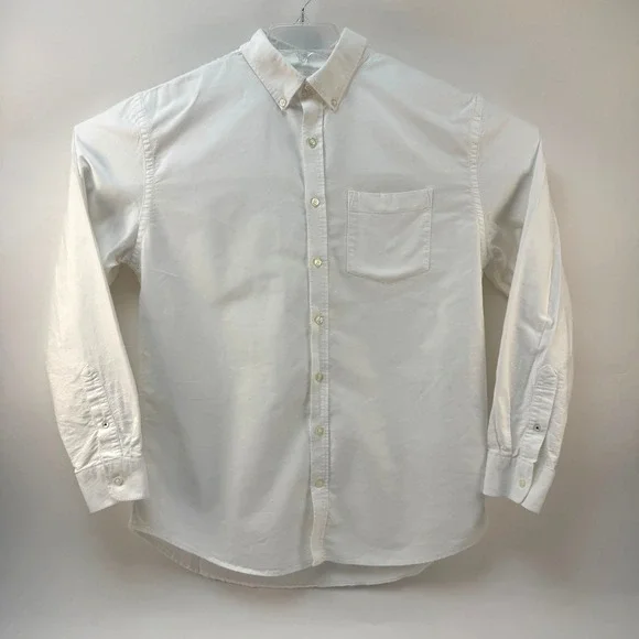 Old Navy Men's Regular Fit Oxford Shirt Stretch White, Long Sleeve, XL - Picture 2 of 14